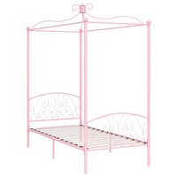 Hemelbedframe metaal roze 100x200 cm 2