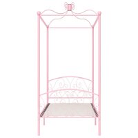 Hemelbedframe metaal roze 100x200 cm 3