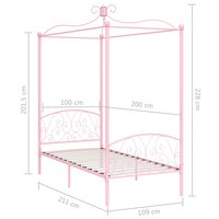 Hemelbedframe metaal roze 100x200 cm 6