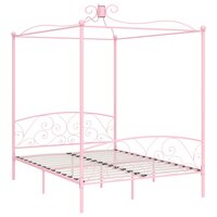 Hemelbedframe metaal roze 160x200 cm 2