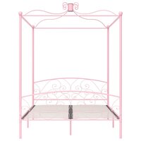 Hemelbedframe metaal roze 160x200 cm 3