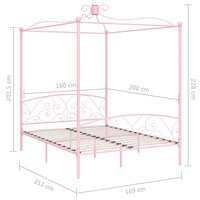Hemelbedframe metaal roze 160x200 cm 6