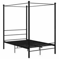 Hemelbedframe metaal zwart 120x200 cm  2