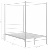 Hemelbedframe metaal wit 140x200 cm  6