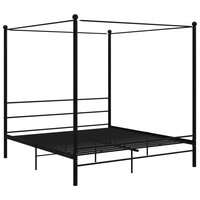 Hemelbedframe metaal zwart 200x200 cm  2