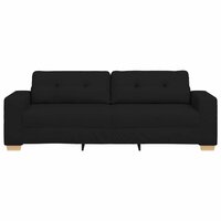 3-zitsbank zwart 180 cm stof 4