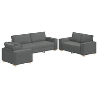 Bankstel met kussen 3 pcs Grijs 220 x 78 x 84 cm Stof 2