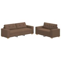 Bankstel met kussen 2 pcs Bruin 221 x 78 x 80 cm Stof 2