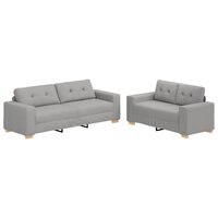 Bankstel met kussen 2 pcs Grijs 221 x 78 x 80 cm Stof 2
