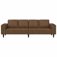 Bankstel Bruin Faux suede leer 4