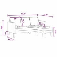 Bankstel Zwart 173 x 131 x 67 cm Fluweel 9
