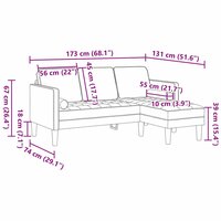 Bankstel Blauw 173 x 131 x 67 cm Fluweel 9
