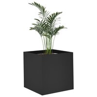 Plantenbak 40x40x40 cm bewerkt hout zwart 4