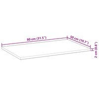 Bureaublad 80x50x2 cm onbehandeld massief acaciahout 9