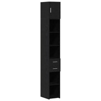 Slanke Opbergkast Zwart eiken 30 x 42.5 x 225 cm Bewerkt hout 2