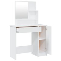 Kaptafel met spiegel 86,5x35x136 cm hoogglans wit 7