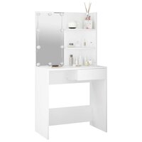 Kaptafel met LED-verlichting 74,5x40x141 cm wit 3