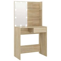 Kaptafel met LED 74,5x40x141 cm bewerkt hout sonoma eikenkleur 2