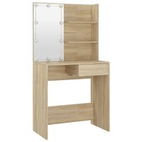 Kaptafel met LED 74,5x40x141 cm bewerkt hout sonoma eikenkleur 6