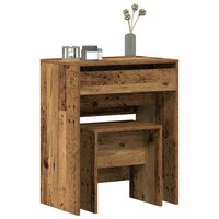 Kaptafel met lade Oud Hout 60 x 40 x 75 cm Bewerkt hout 3