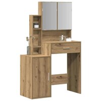 Kaptafel artisanaal eikenkleurig 80 x 35 x 132 cm Bewerkt hout 3