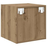 Wandkast artisanaal eikenkleurig 37 x 37 x 37 cm Bewerkt hout 8