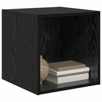 Wandkast met plank Zwart eiken 37 x 37 x 37 cm Bewerkt hout 3