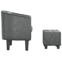 Kuipstoel met voetenbankje kunstleer grijs 4