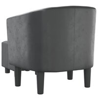 Kuipstoel met voetenbankje kunstleer grijs 5