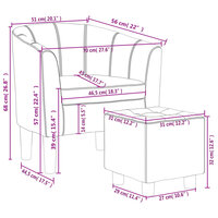 Kuipstoel met voetenbankje kunstleer bruin 8