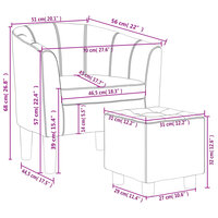 Kuipstoel met voetenbankje kunstleer rood 8