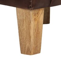 Kuipstoel echt leer donkerbruin 7