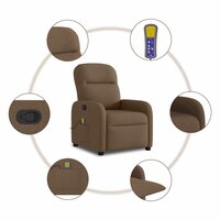 Massagestoel verstelbaar stof bruin 8