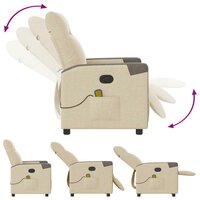 Massagestoel verstelbaar stof cr&egrave;mekleurig 6