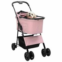 Opvouwbare Huisdierenwagen Verstelbaar Roze 81 x 47 x 99 cm 2