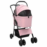 Opvouwbare Huisdierenwagen Verstelbaar Roze 81 x 47 x 99 cm 3