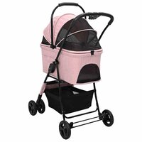 Opvouwbare Huisdierenwagen Verstelbaar Roze 81 x 47 x 99 cm 8