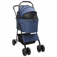 Opvouwbare Huisdierenwagen Verstelbaar Blauw 81 x 47 x 99 cm 3