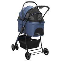 Opvouwbare Huisdierenwagen Verstelbaar Blauw 81 x 47 x 99 cm 8
