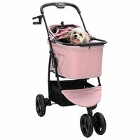 Opvouwbare Huisdierenwagen Verstelbaar Roze 78 x 54 x 101 cm 2