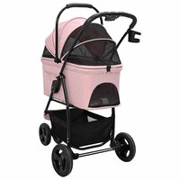 Opvouwbare Huisdierenwagen Verstelbaar Roze 78 x 54 x 101 cm 9