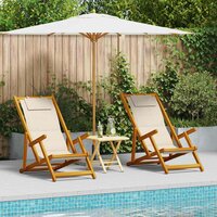 Strandstoel 2 pcs Bruin 61.5 x 123 x 82cm Massief acaciahout 3