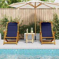 Strandstoel 2 pcs Bruin 61.5 x 123 x 82cm Massief acaciahout 3