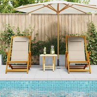 Strandstoel 2 pcs Bruin 61.5 x 123 x 82cm Massief acaciahout 3