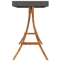 Schommelstoel met kussen en luifel massief vurenhout 6