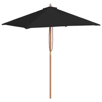 Parasol met houten paal 150x200 cm zwart 2