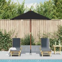 Parasol met houten paal 150x200 cm zwart 3