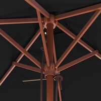 Parasol met houten paal 150x200 cm zwart 8