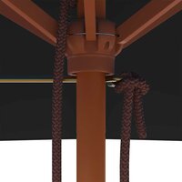 Parasol met houten paal 150x200 cm zwart 9