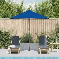 Parasol met houten paal 150x200 cm blauw 3
